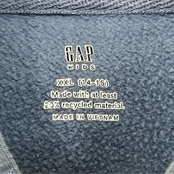 GAP Full Zip Hoodie Sweatshirt Girls XXL 14-16 Blue Polka Dot Pockets - Picture 4 of 7